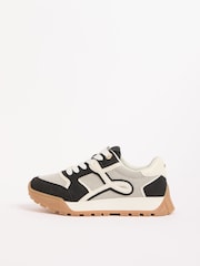 Lipsy Black Lace Up Chunky Runner Sports Trainers - Image 5 of 5