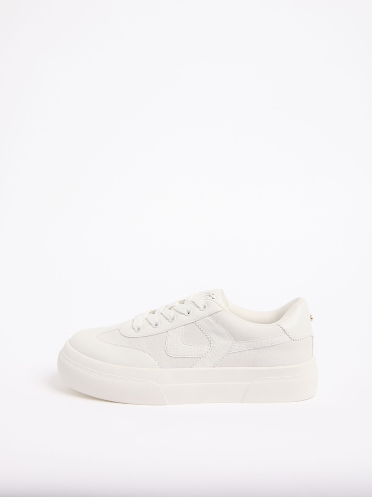 Lipsy White Chunky Canvas Lace Up Sports Trainers - Image 5 of 5 Lipsy White Chunky Canvas Lace Up Sports Trainers - Image 5 of 5