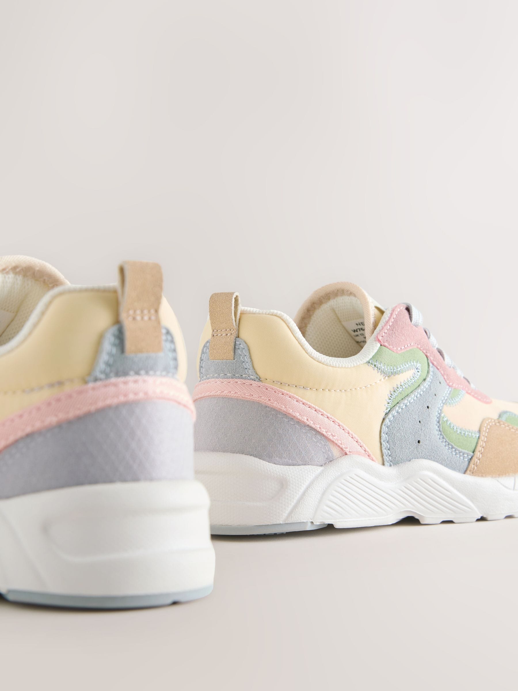 Cumpără Multi Pastel - Lace-Up Colourblock Trainers from Next Romania
