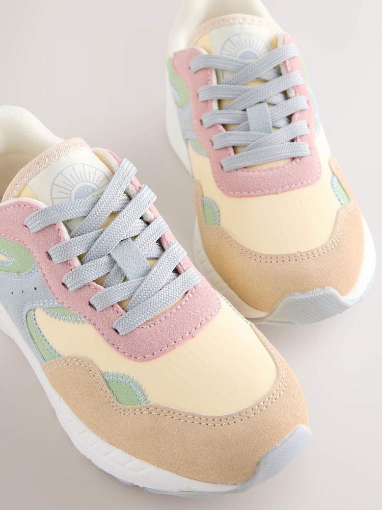 Multi Pastel Wide Fit (G) Lace-Up Colourblock Trainers - Image 7 of 7 Multi Pastel Wide Fit (G) Lace-Up Colourblock Trainers - Image 7 of 7