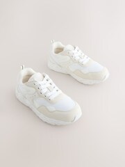 Neutral Standard Fit (F) Lace-Up Colourblock Trainers - Image 2 of 6