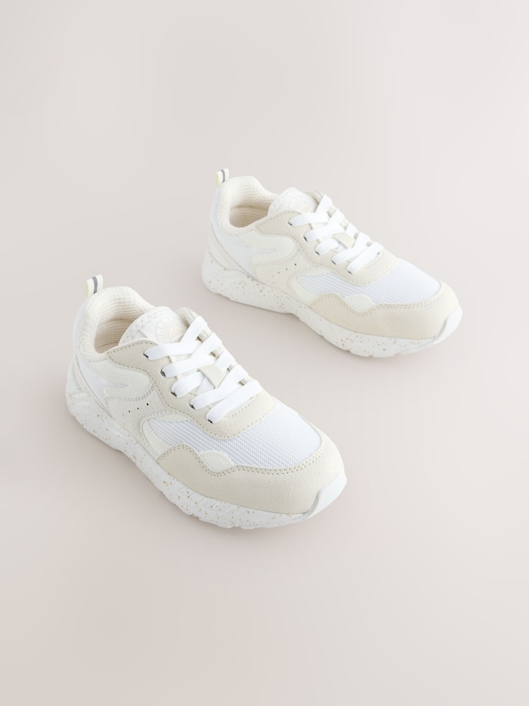 Neutral Standard Fit (F) Lace-Up Colourblock Trainers - Image 2 of 6 Neutral Standard Fit (F) Lace-Up Colourblock Trainers - Image 2 of 6