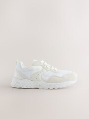 Neutral Standard Fit (F) Lace-Up Colourblock Trainers - Image 3 of 6