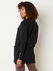 M&Co Black Button Detail Midi Length Cardigan - Image 3 of 5