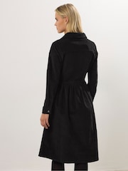 M&Co Black Petite Cord Half Placket Dress - Image 3 of 5