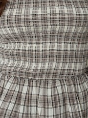 PixieGirl Petite Brown Check Shirred Long Sleeve Top - Image 6 of 6