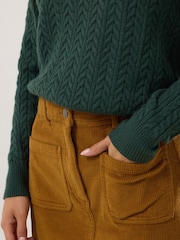 M&Co Brown Petite Cord A-Line Skirt - Image 4 of 5