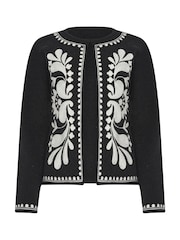 M&Co Black Cornelli Detail Cardigan - Image 4 of 4