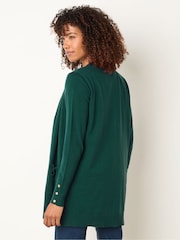 M&Co Green Button Detail Midi Length Cardigan - Image 3 of 5