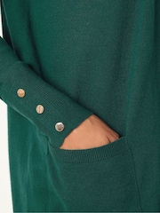 M&Co Green Button Detail Midi Length Cardigan - Image 4 of 5