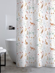Catherine Lansfield White Enchanted Twilight Animal Shower Curtain - Image 1 of 2