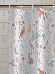 Catherine Lansfield White Enchanted Twilight Animal Shower Curtain - Image 2 of 2