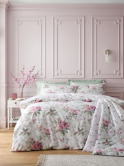 Bridgerton by Catherine Lansfield Natural Penelope Floral Reversible Duvet Cover Set - Image 1 of 6