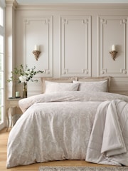 Bridgerton by Catherine Lansfield Natural Regal Birds Soft Velvet Duvet Cover Set - Image 1 of 5