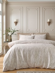 Bridgerton by Catherine Lansfield Natural Regal Birds Soft Velvet Duvet Cover Set - Image 2 of 5
