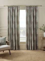 Catherine Lansfield Green Woodland Trees Lined Pencil Pleat Curtains - Image 2 of 4