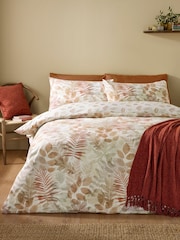 Catherine Lansfield Natural Autumn Leaves So Soft Reversible Duvet Cover Set - Image 1 of 5