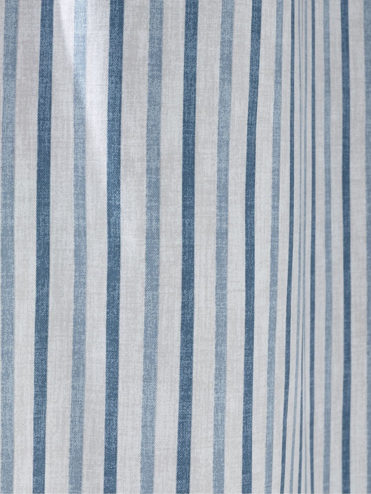 Catherine Lansfield Blue Logan Stripe Lined Eyelet Curtains - Image 4 of 4