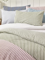 Catherine Lansfield Silver Grey Brushed Stripe Cotton Reversible Duvet Cover Set - Image 5 of 5