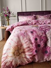 RHS Pink Rosemoor Floral So Soft Duvet Cover Set - Image 3 of 4