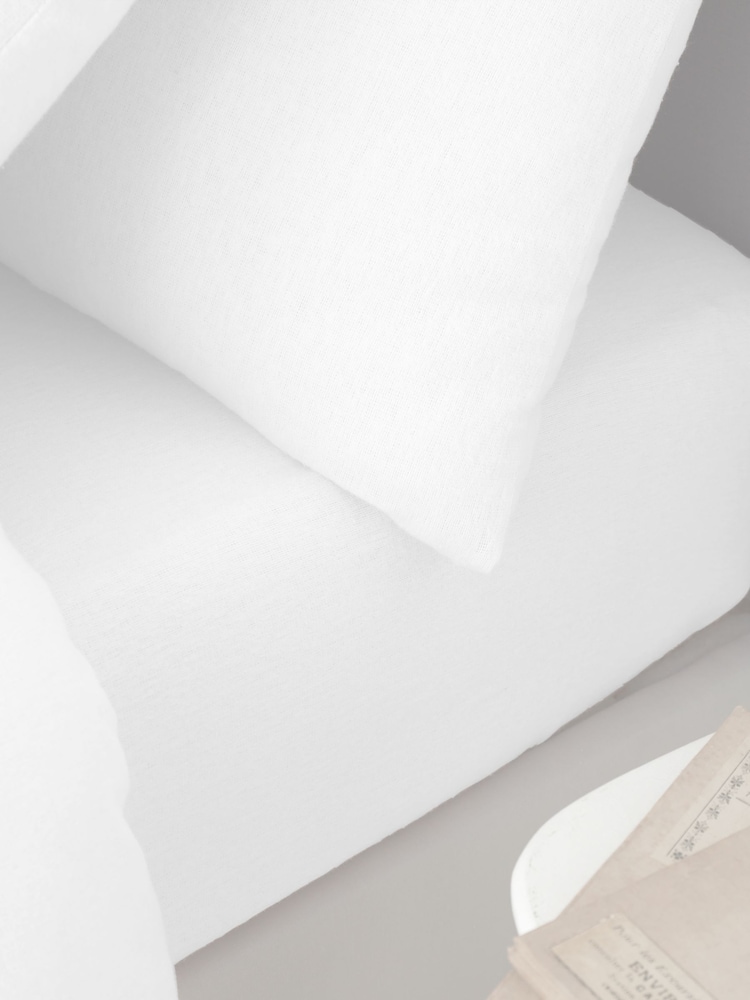Catherine Lansfield White Brushed Cotton Extra Deep Fitted Sheet - Image 1 of 3