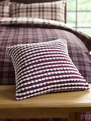 Catherine Lansfield Plum Stab Stitch Cushion - Image 1 of 4
