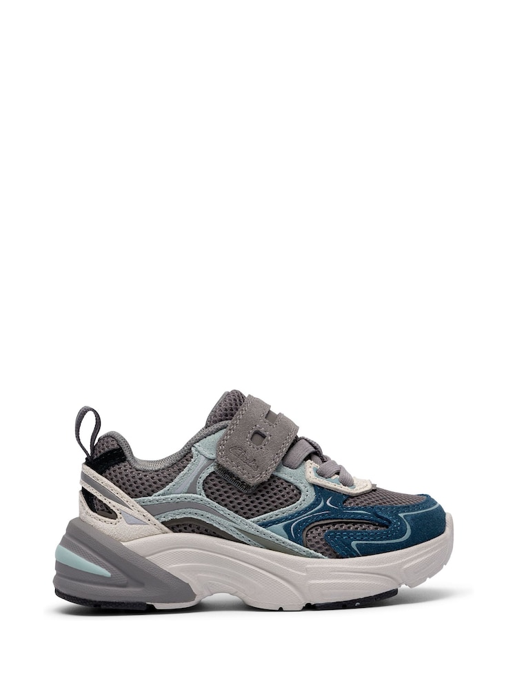 Clarks Grey Crafton Vibe Toddler Trainers - Image 1 of 6