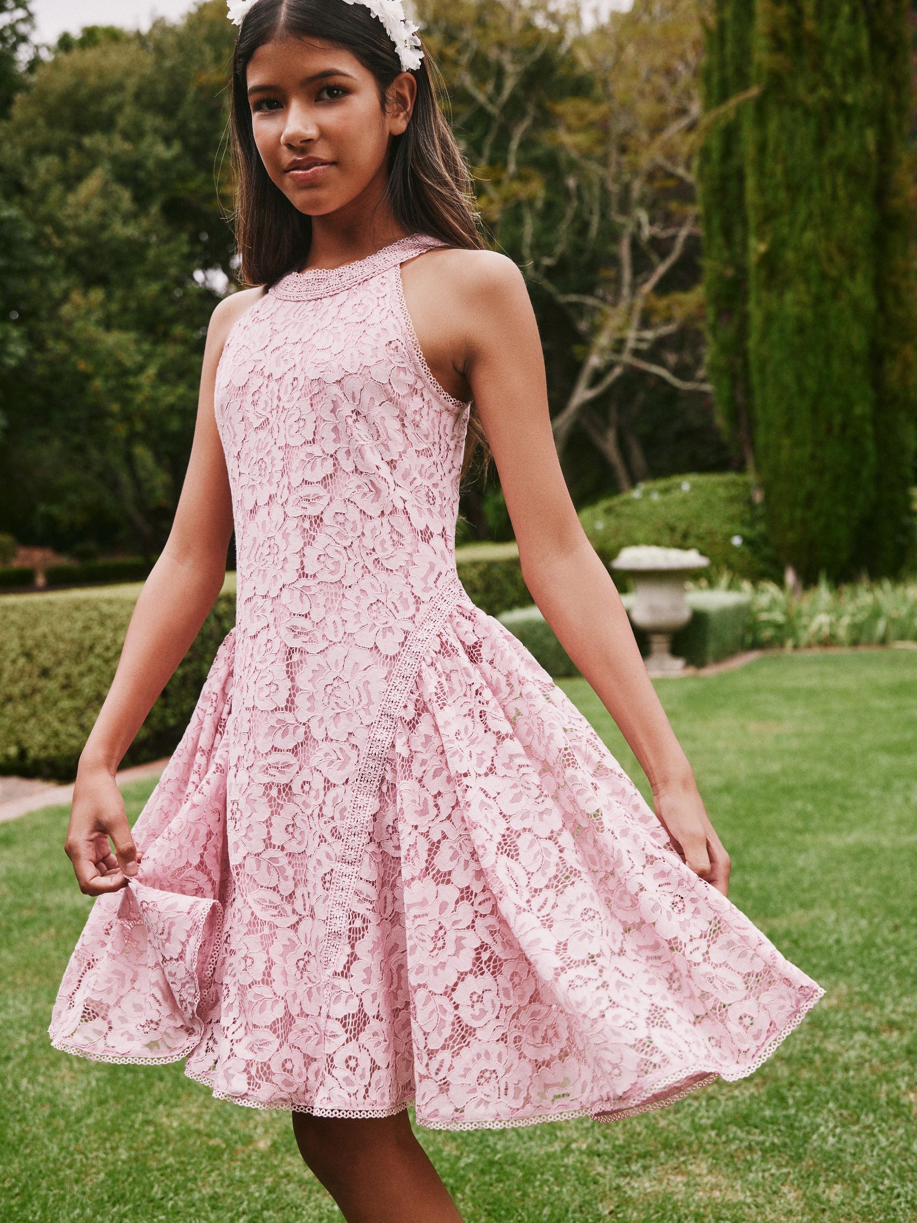 ネコドレスSET/pink Buy Baker by Ted Baker Dusky Pink Lace Halter Drop Waist Dress