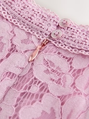 Baker by Ted Baker Dusky Pink Lace Halter Drop Waist Dress - Image 10 of 11