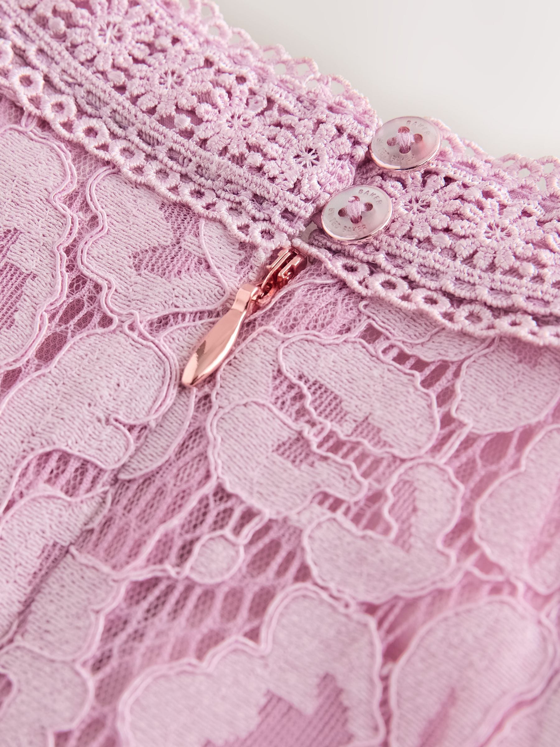 Buy Baker by Ted Baker Dusky Pink Lace Halter Drop Waist Dress