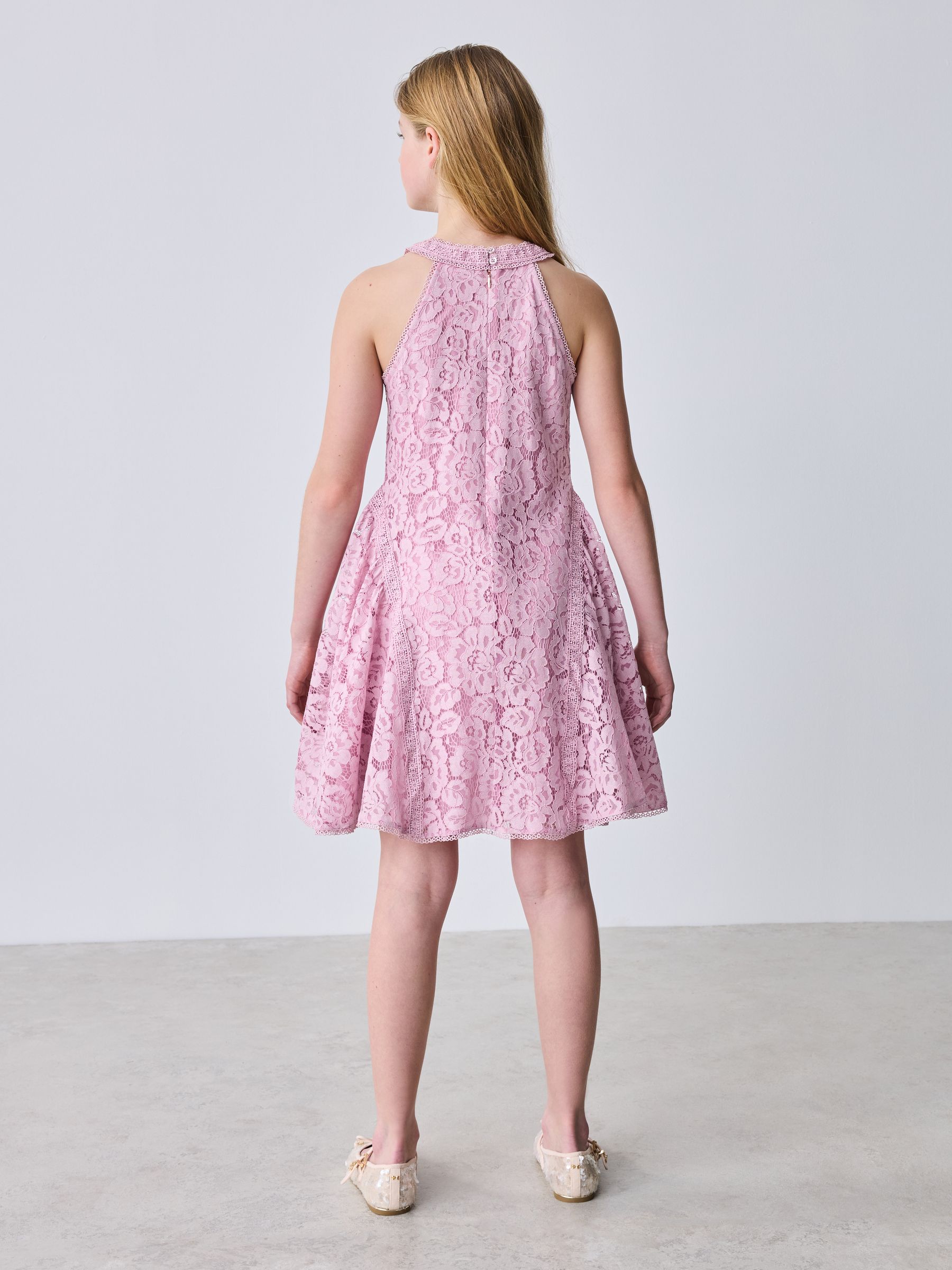 ネコドレスSET/pink Buy Baker by Ted Baker Dusky Pink Lace Halter Drop Waist Dress