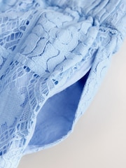 Baker by Ted Baker Blue Strappy Lace Top & Wide Leg Trousers Set 2 Piece - Image 11 of 11