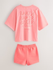 Baker by Ted Baker 2 Piece Oversized Tonal Graphic T-Shirt & Shorts Set - Imaginea 2 din 5