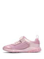Clarks Pink Tidal Wish Kids Trainers - Image 2 of 7