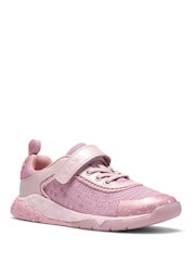 Clarks Pink Tidal Wish Kids Trainers - Image 3 of 7