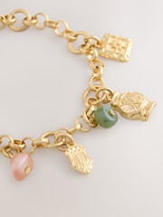 Gold Tone Chain Charm Bracelet - Image 4 of 5