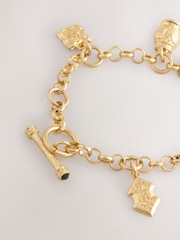 Gold Tone Chain Charm Bracelet - Image 5 of 5