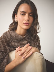 Gold Tone Triple Hoop Stud Earrings - Image 1 of 5