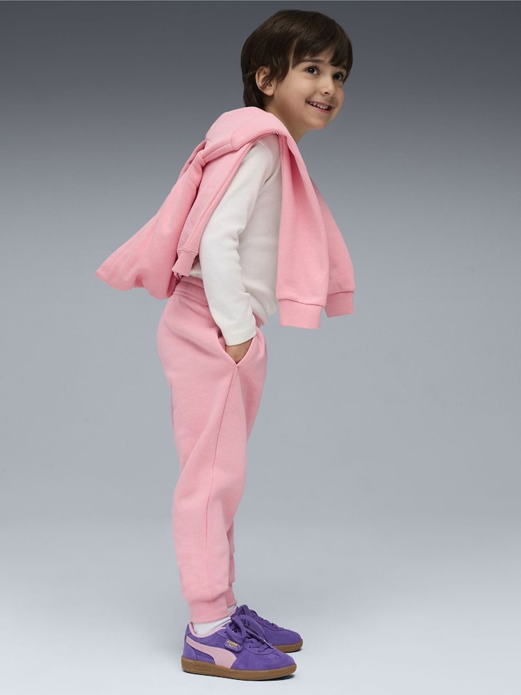 Puma Pink Kids ESS No. 1 Logo Fleece Joggers - Image 2 of 3