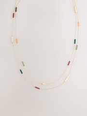Gold Tone Beaded Long Necklace - Image 5 of 7