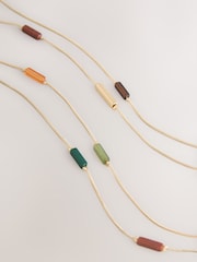 Gold Tone Beaded Long Necklace - Image 7 of 7