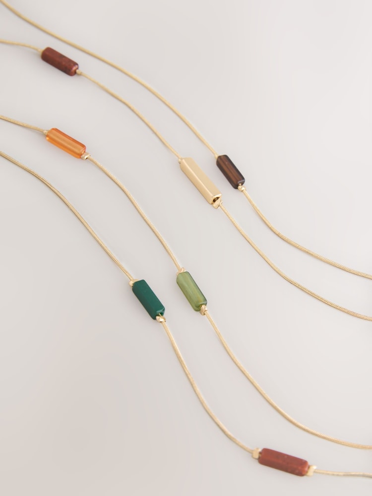 Gold Tone Beaded Long Necklace - Image 7 of 7