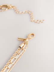 Χρυσαφί απόχρωση - 3 Κολιέ με κρεμαστό κόσμημα και φούντες σε στρώσεις - Εικόνα 4 του 5