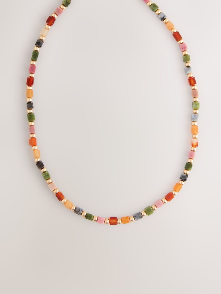 Multicolour Semi-Precious Beaded Necklace - Image 1 of 3