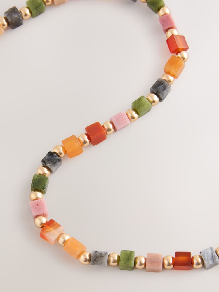 Multicolour Semi-Precious Beaded Necklace - Image 2 of 3