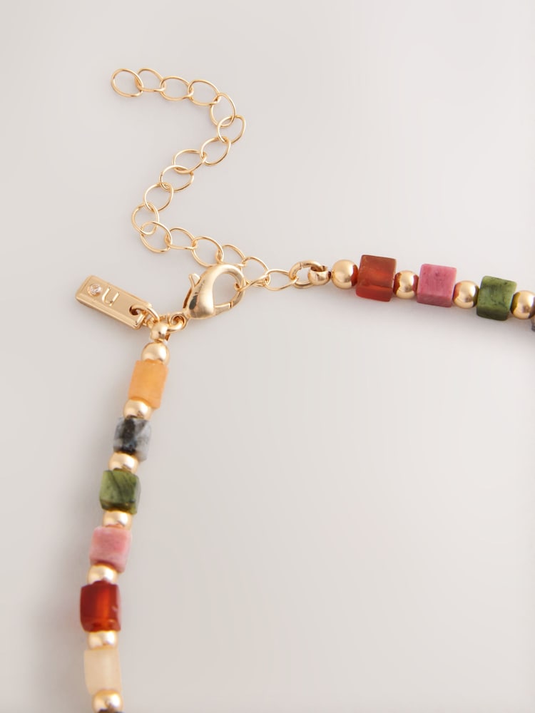 Multicolour Semi-Precious Beaded Necklace - Image 6 of 6 Multicolour Semi-Precious Beaded Necklace - Image 6 of 6