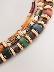 Gold Tone Layered Beaded Necklace - Image 4 of 4