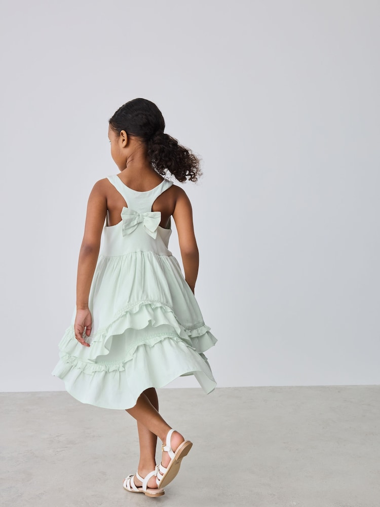 Baker by Ted Baker Tiered Cotton Poplin Mix Dress - Image 2 of 9