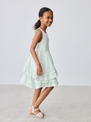 Baker by Ted Baker Tiered Cotton Poplin Mix Dress - Image 3 of 9