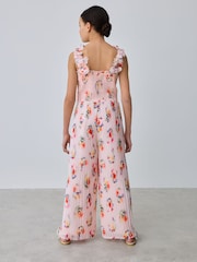 Baker by Ted Baker 3D Floral Strappy Pleated Wide Leg Jumpsuit - Image 2 of 9
